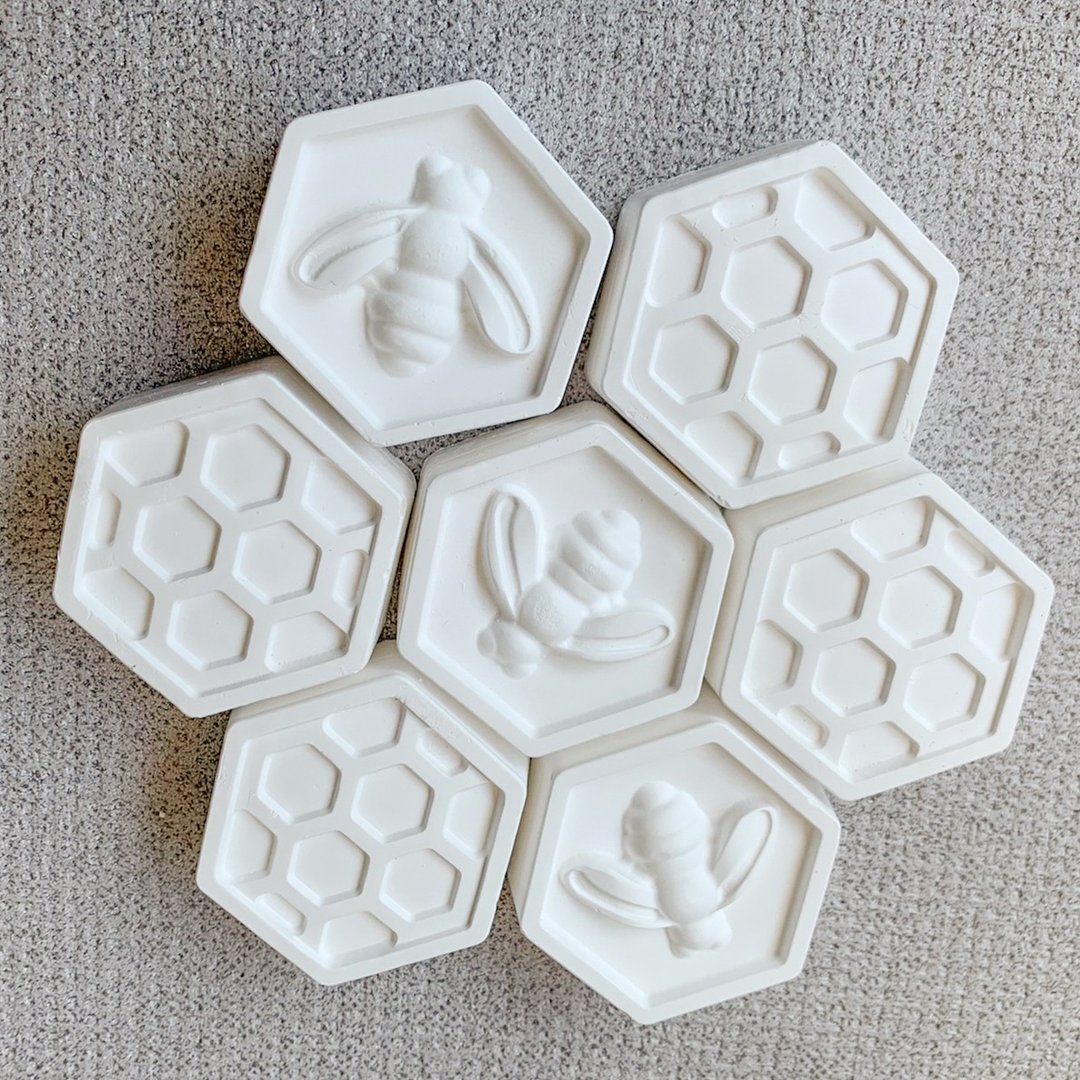 高质量蜂巢扩香石/蜜蜂+蜂巢款 - 香薰/精油/线香 - 其他材质 白色