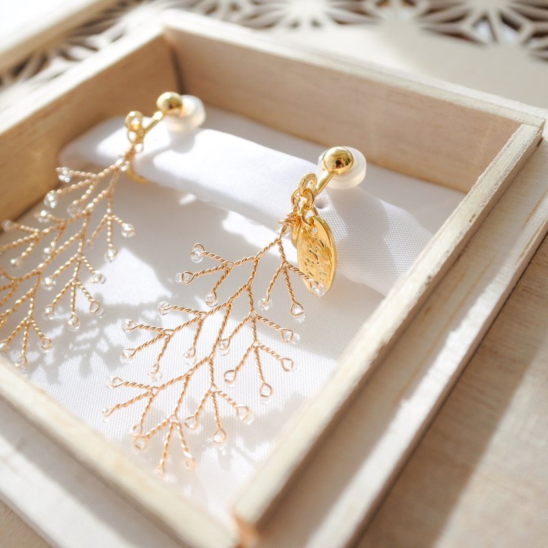 Aoshigure (small) – Clear Type　wire accessory - 耳环/耳夹 - 其他金属 透明