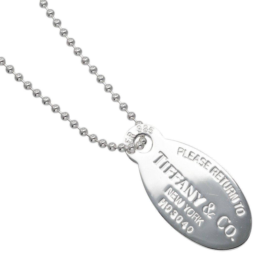 【日本直邮】蒂芙尼 TIFFANY&Co. Return to Tiffany 经典椭圆标签 项链 银 925 约 26.1g 【二手】A级 - 项链 - 银 银色