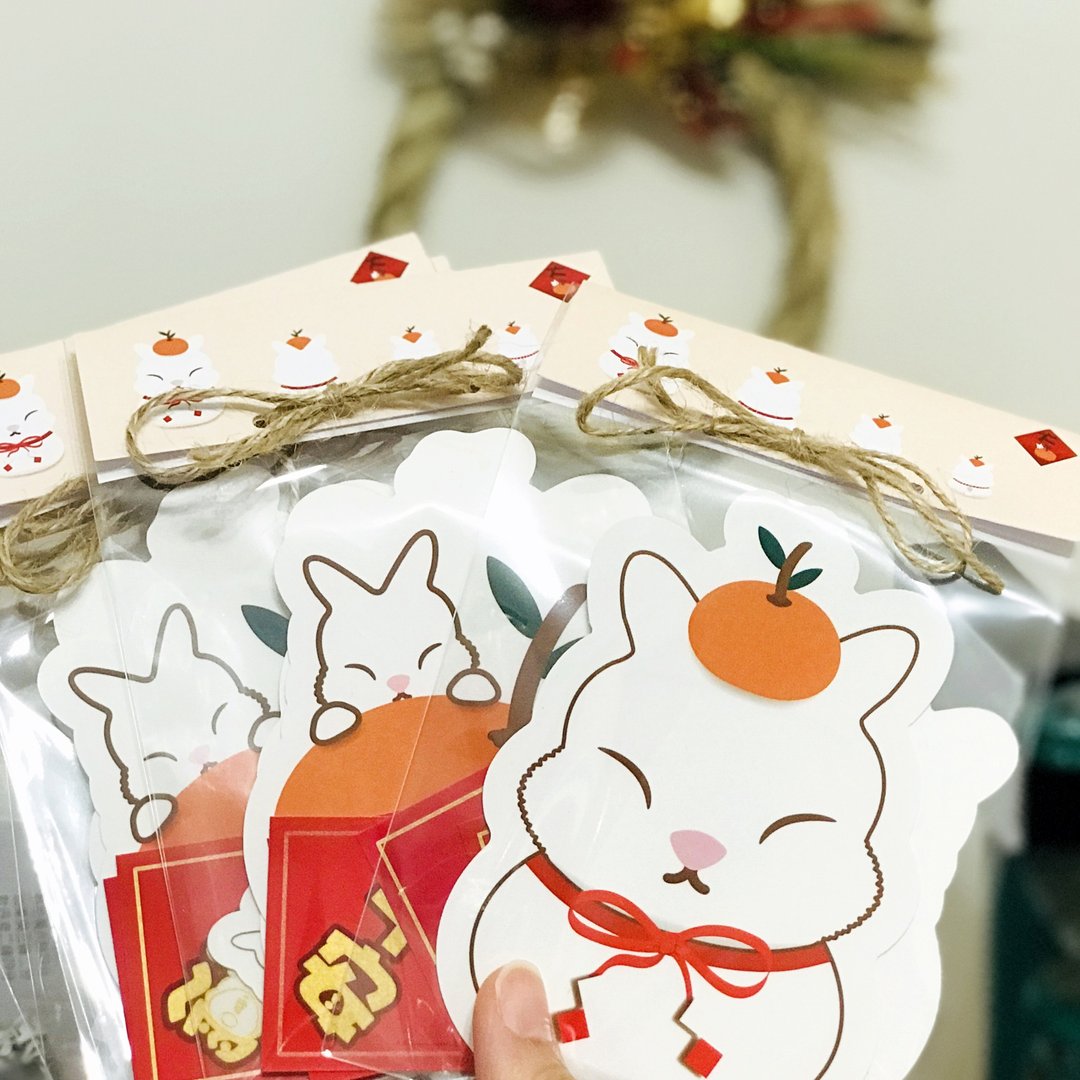 肶肶兔贴纸 pack 肶肶兔神社系列-新年祈福 - 红包/春联 - 纸 