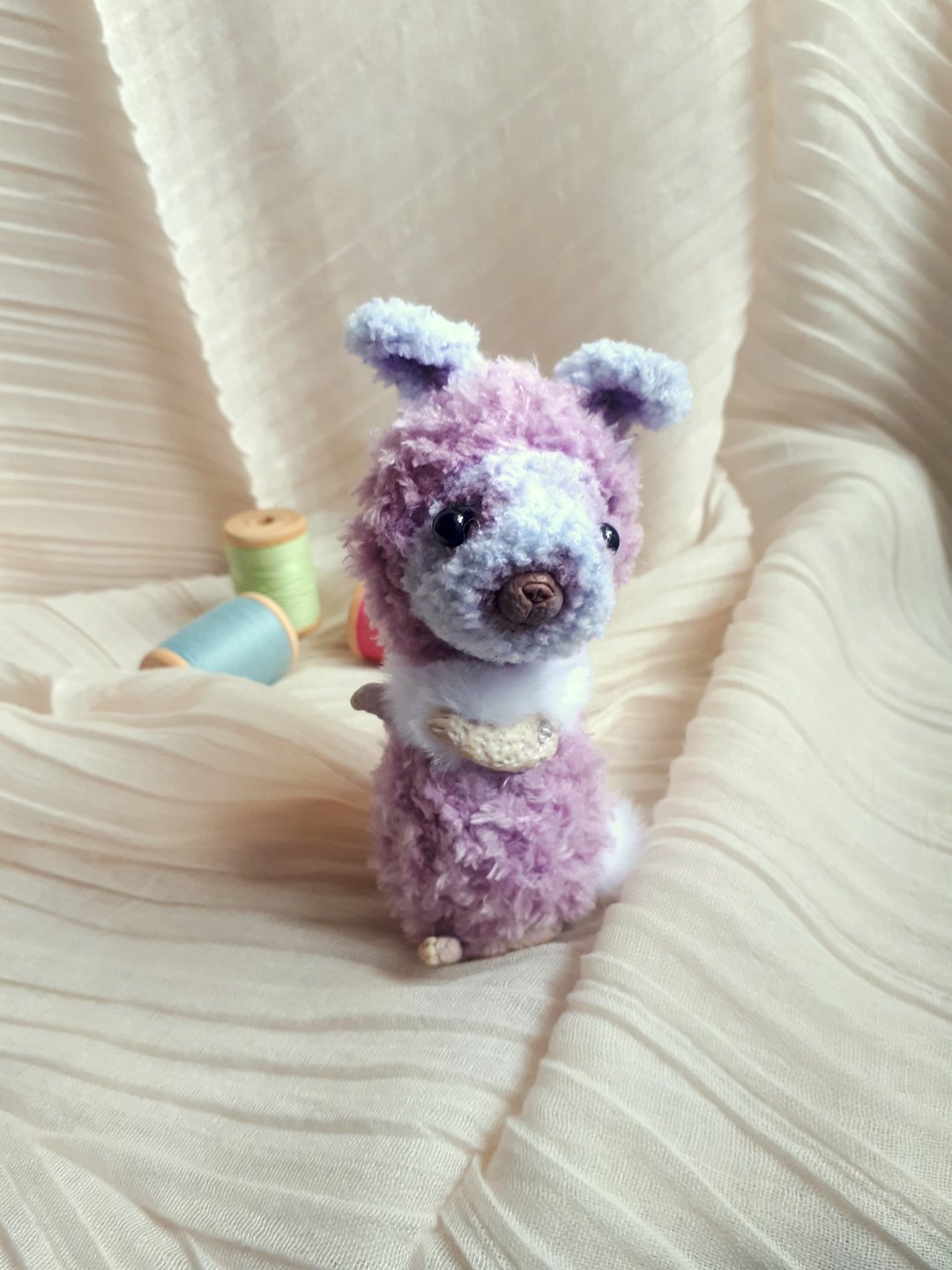 Pink Bunny Teddy Bear Plush Stuffed Animal Rabbit Collection Figurine - 玩偶/公仔 - 其他材质 粉红色