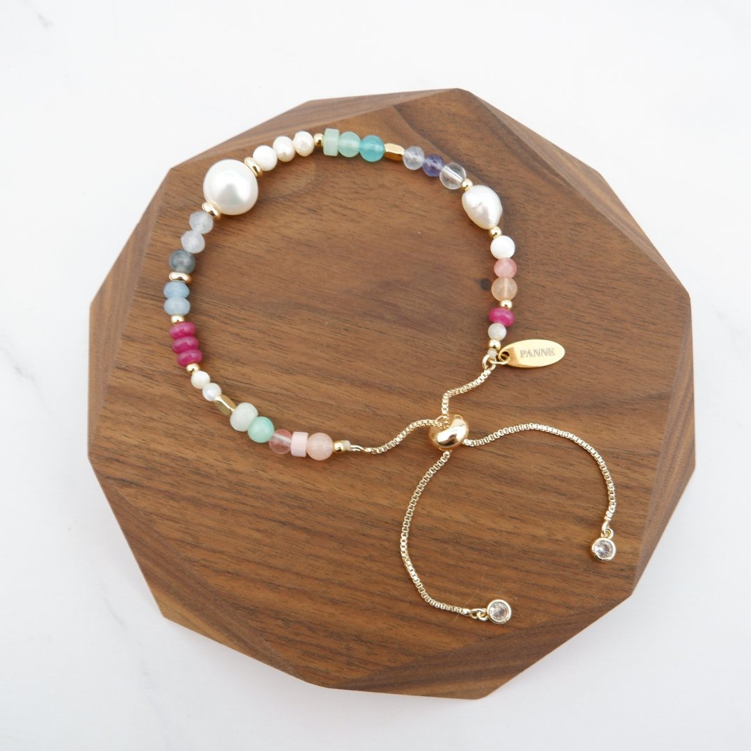 Freshwater Pearl Slider Bracelet - 手链/手环 - 珍珠 多色