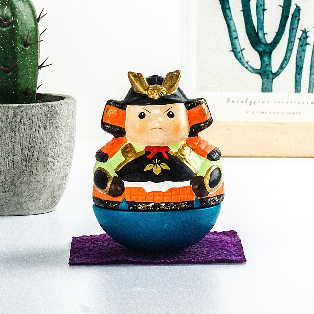 日本药师窑不倒翁锦彩童大将人形不倒翁摆件日式男生开业生日礼物 - 摆饰 - 陶 
