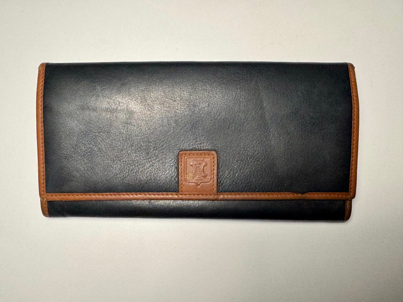 低调黑古董Celine真皮口金长夹 钱包 古着 古董包 - 皮夹/钱包 - 真皮 黑色