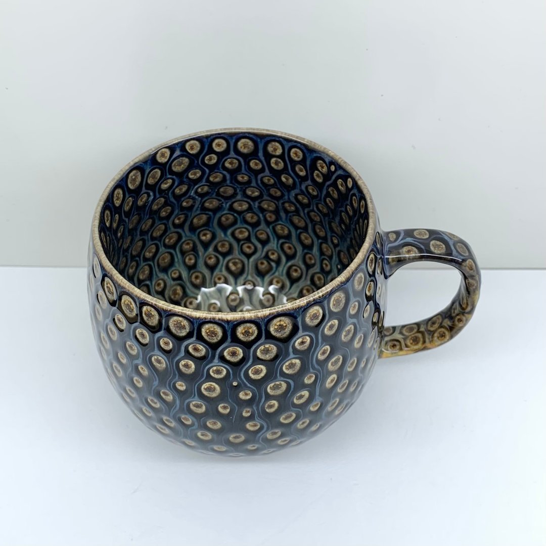 孔雀开屏 咖啡杯 280ml 邱毓宁 莺歌 A6-08 - 茶具/茶杯 - 瓷 多色