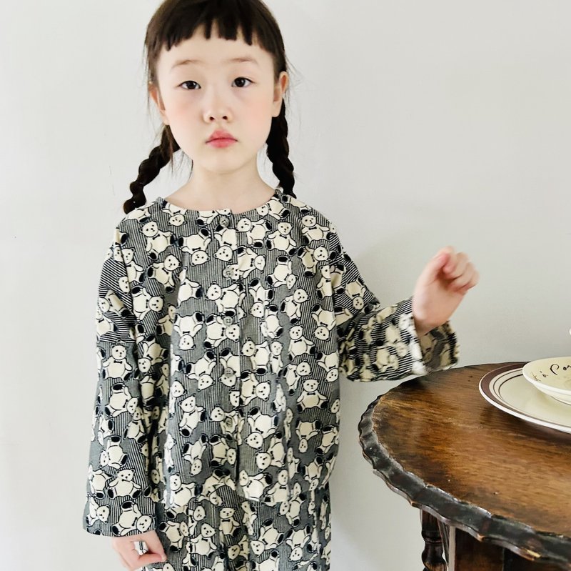 熊熊们的长袖睡衣 / 上衣 童装 - 童装上衣 - 棉．麻 灰色