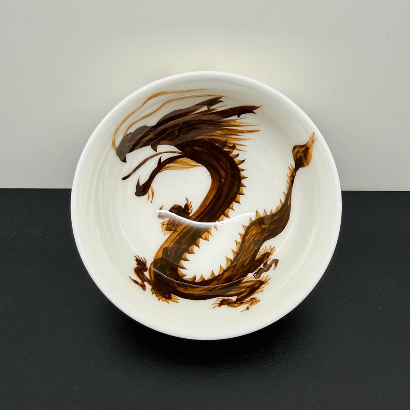 手绘祥龙-金鱼圆杯 邱毓宁 80ml 莺歌烧 G2-07 - 茶具/茶杯 - 瓷 多色