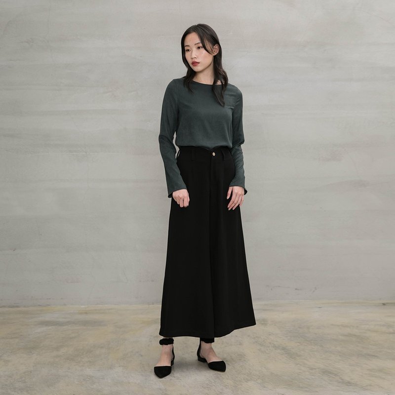 沉静优雅打褶宽裤 Exquisite  Waist line Wide-Leg  Pants P170 - 女装长裤 - 其他人造纤维 多色