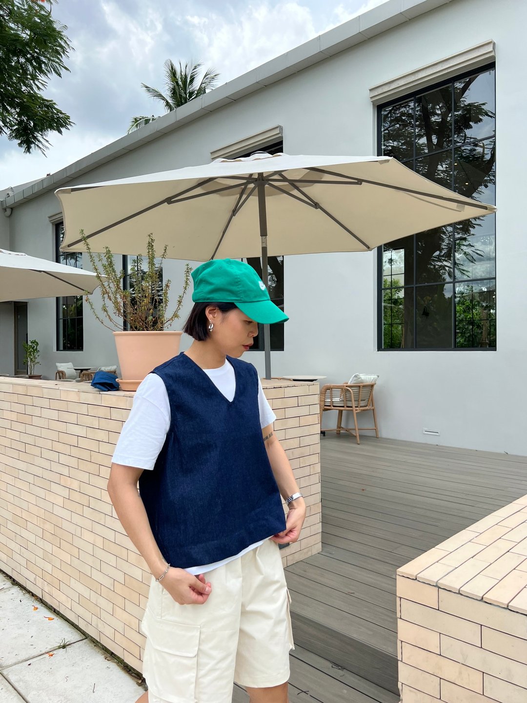 牛仔上衣、背心/削肩、牛仔布料。 - 女装背心 - 其他材质 蓝色