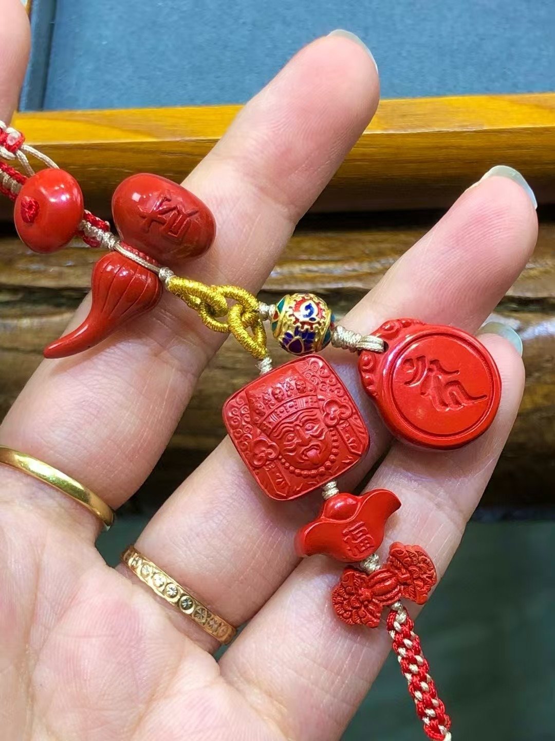 文殊菩萨金榜题名高考上岸逢考必过 朱事顺意高品质文殊菩萨包挂 - 钥匙链/钥匙包 - 半宝石 