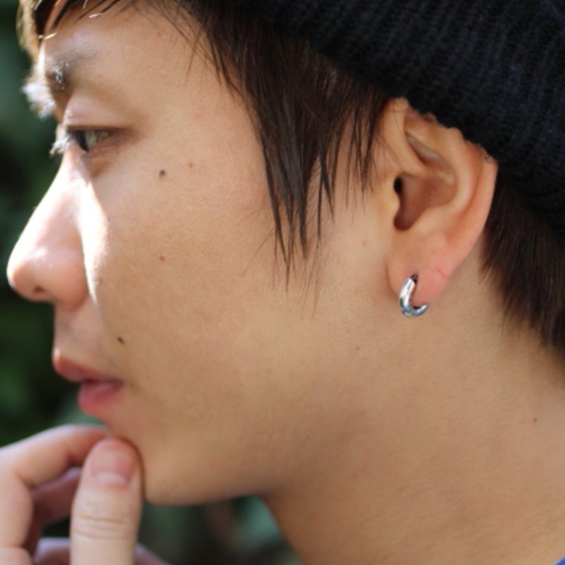 silver925耳针-Portion Pierce- (1P)耳夹银圈形耳针日本 - 耳环/耳夹 - 纯银 银色