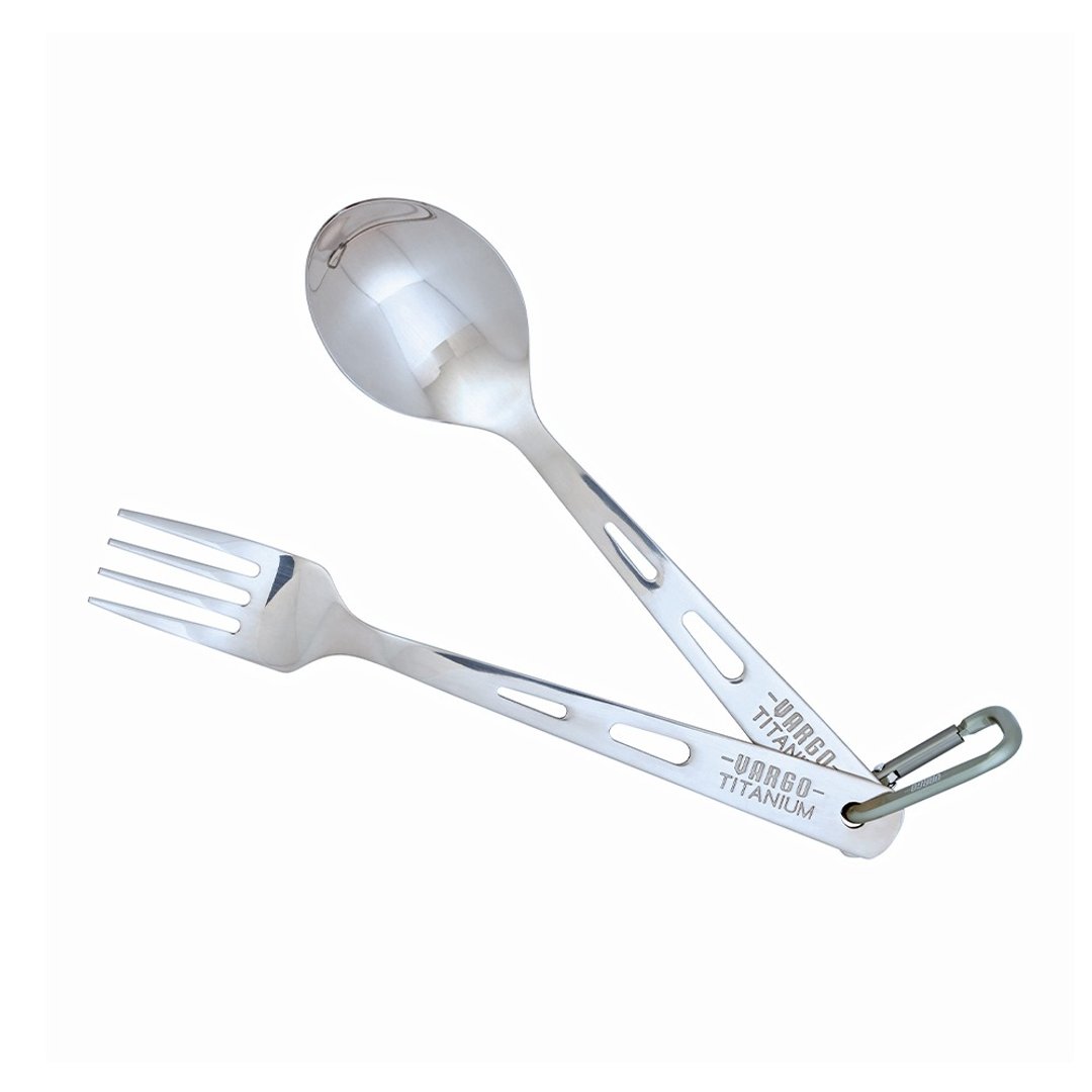 【美国 Vargo】Titanium Spoon&Fork Set 纯钛汤叉两件组  #T201 - 餐刀/叉/匙组合 - 其他材质 