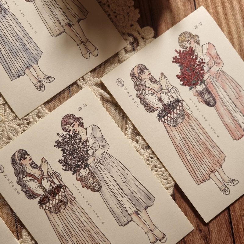 花与女士6 - 贴纸 - 纸 