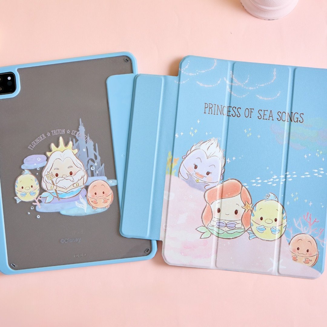 Disney Ufufy-小美人鱼爱丽儿款强悍磁吸iPad三折保护壳 - 平板/电脑保护壳 - 塑料 多色