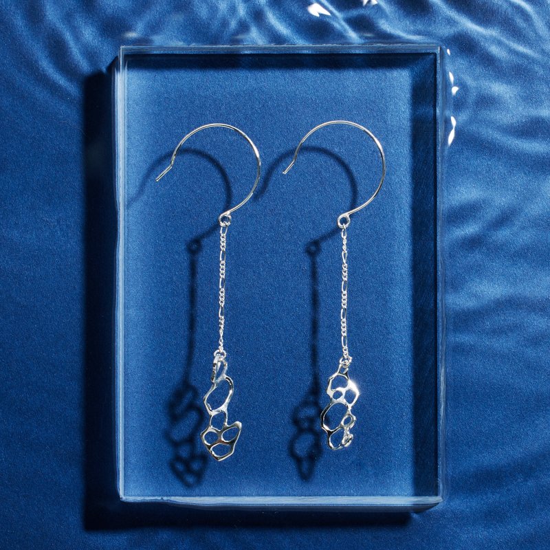 nami 链式圆环耳环 - 耳环/耳夹 - 银 