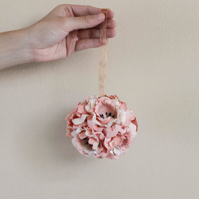 Floral Ball, Apricot (Set of 3 pcs.). - 香薰/精油/线香 - 纸 橘色