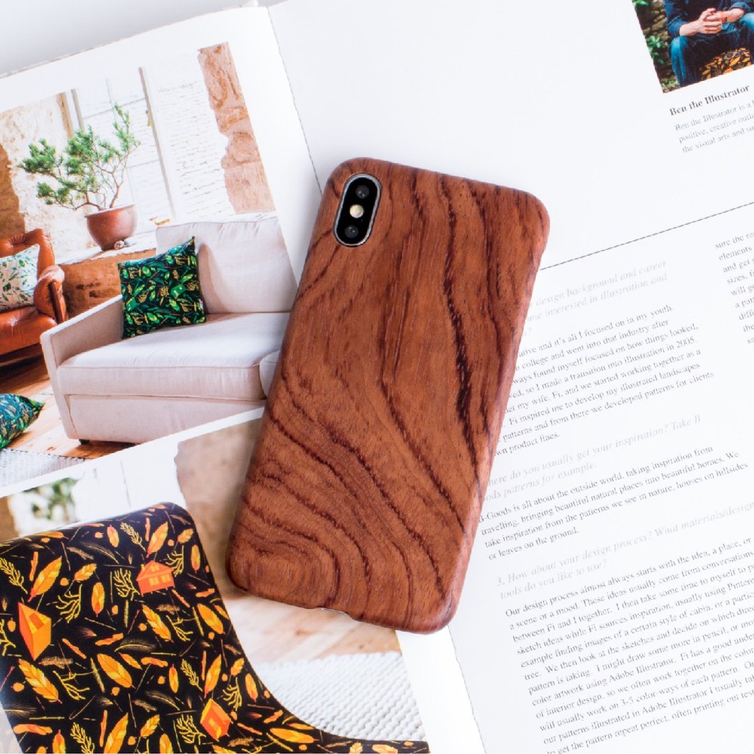 【纯木手机壳】iPhone X -花梨木 - 手机壳/手机套 - 木头 咖啡色