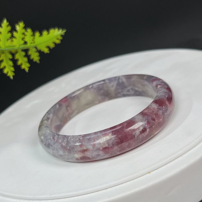 卢比莱红梅花碧玺手镯51MM 玉化星光紫底共生云母手环 冷静清晰 - 手链/手环 - 水晶 