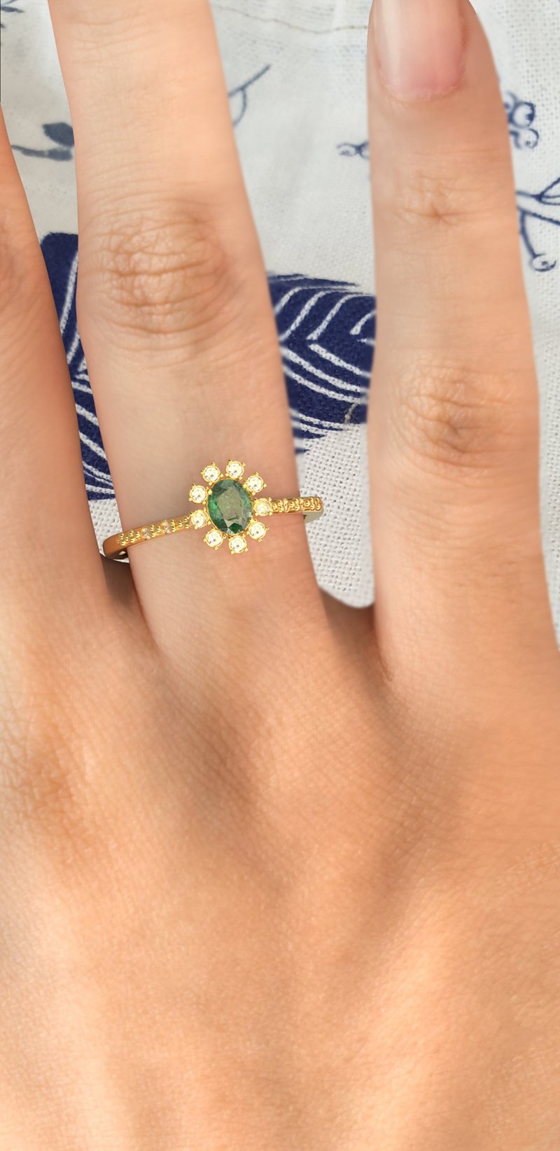 绿柱石金戒指 - 戒指 - 贵金属 咖啡色