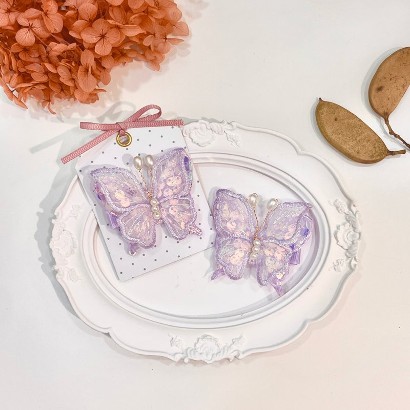 小小翅膀的魔法-亮片蝴蝶发夹 - 发饰 - 其他人造纤维 多色