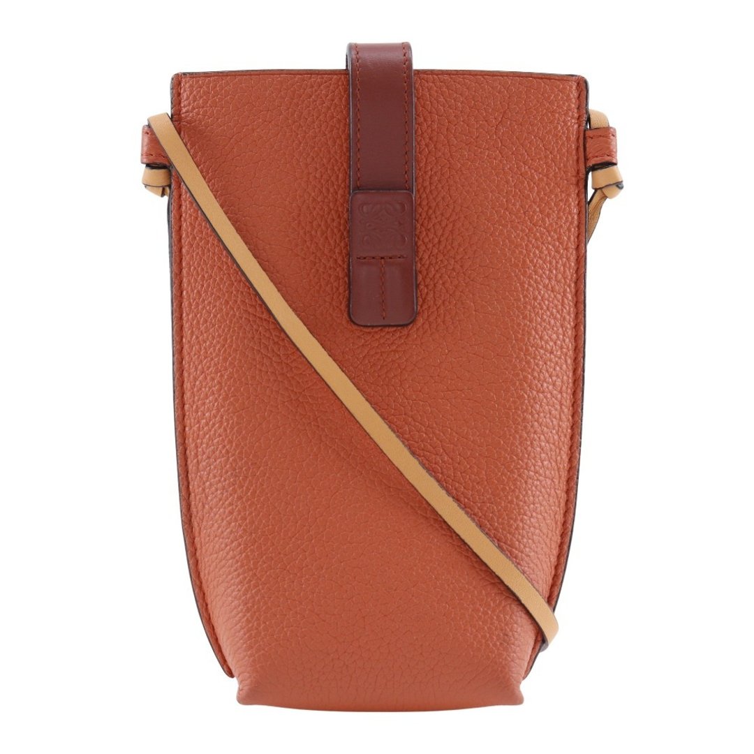 【日本直送】罗威 LOEWE Pocket Shoulder 肩背包 手机小包 124.12.Z45 6977 皮革 橘色 女性【二手】 - 侧背包/斜挎包 - 真皮 橘色