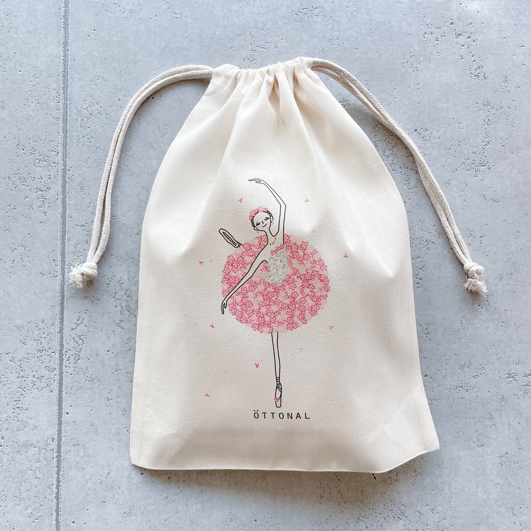 Sakura Ballerina Cotton Purse - 其他 - 棉．麻 白色