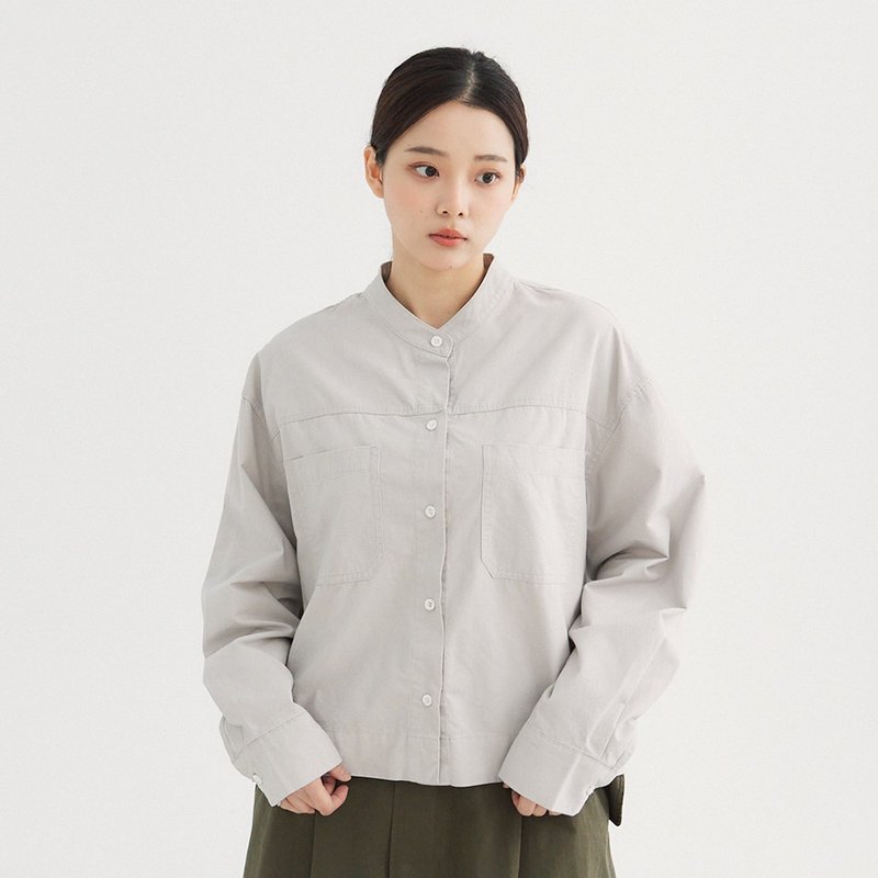 【Simply Yours】简约圆领短版上衣 灰F - 女装上衣 - 棉 灰色