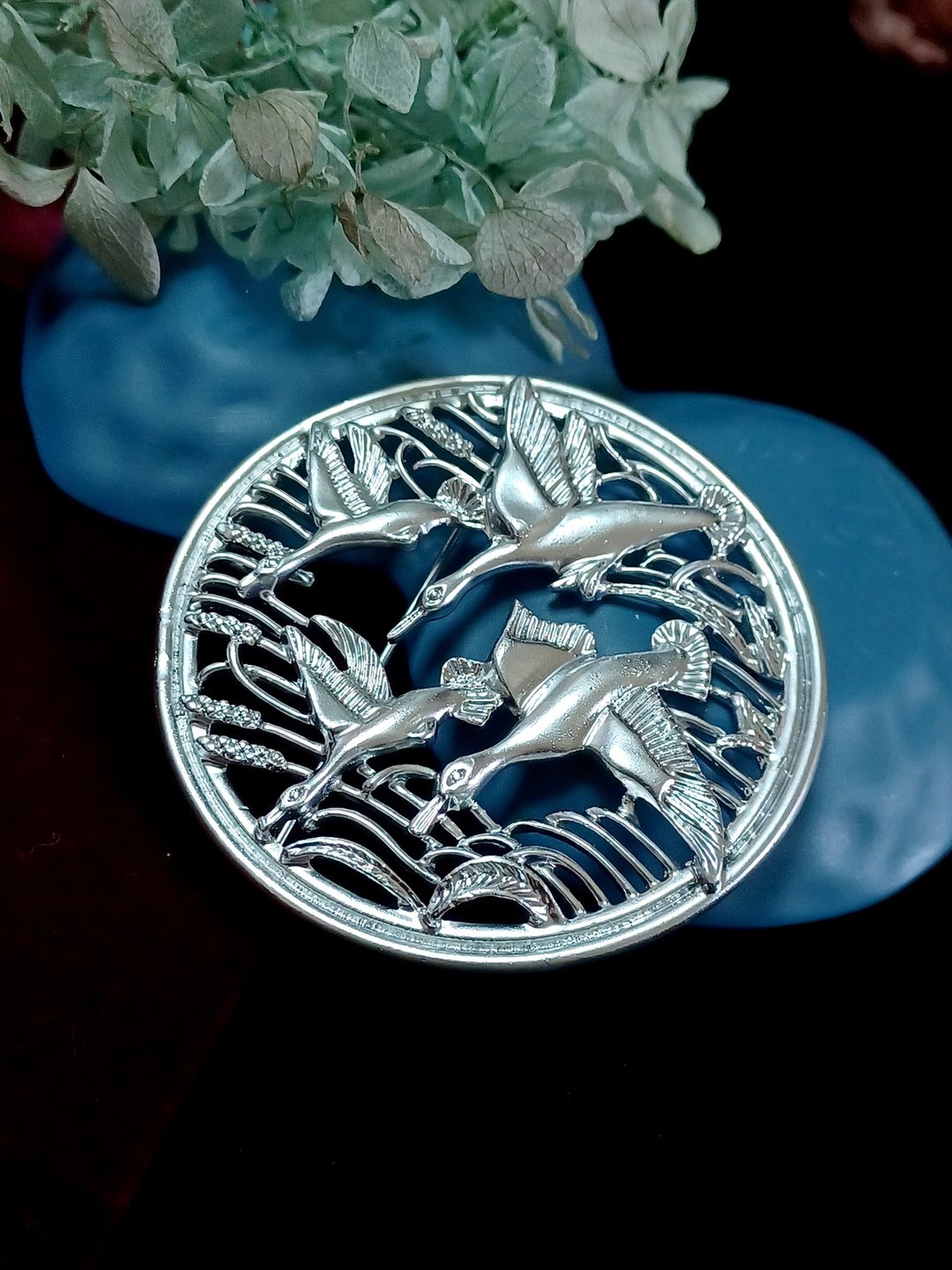 Avintage jewelry Sarah Cov  银色大雁飞行 别针 胸针 - 胸针 - 其他金属 