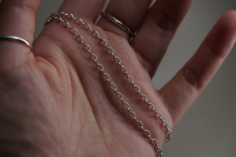 925银SN3大圈圈项链 (有不同长度) - 项链 - 纯银 银色