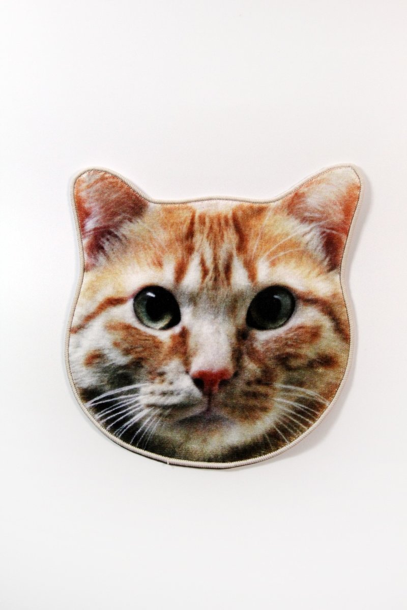 SUSS-日本Magnets 仿真可爱动物手帕/口水巾/毛巾(虎纹猫) -礼物推荐-现货免运 - 围嘴/口水巾 - 棉．麻 咖啡色