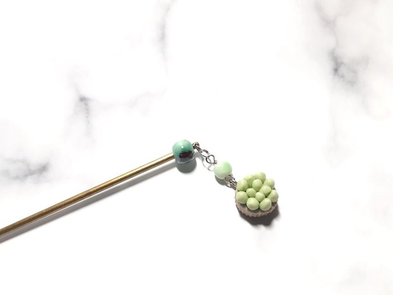 多肉 造型 发簪 - 发饰 - 陶 多色