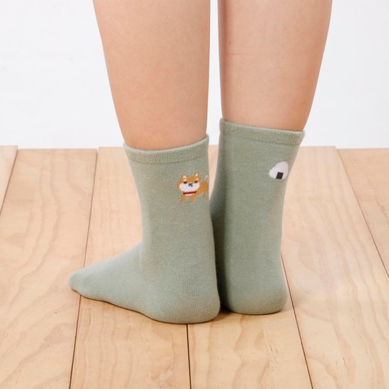贝柔抑菌消臭3/4长袜-柴犬(3色) - 袜子 - 棉．麻 绿色