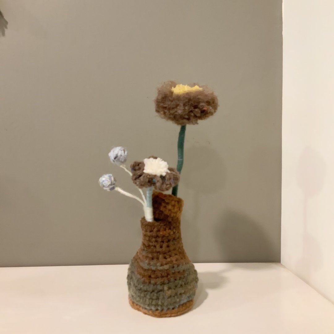 拙心 /生活美学/办公室疗愈小物/毛线花与手织花瓶 - 摆饰 - 羊毛 