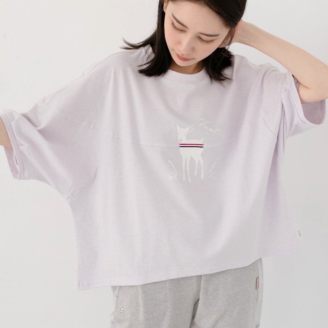 MIT有机棉飞鼠五分袖居家服-麻花粉紫 - 居家服/睡衣 - 棉 粉红色