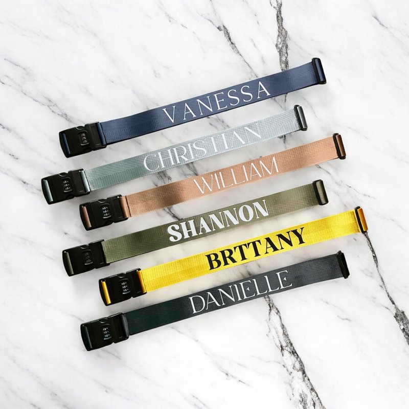 Personalised Luggage strap, Luggage Strap with 3 digit lock - 行李箱/行李箱保护套 - 尼龙 多色