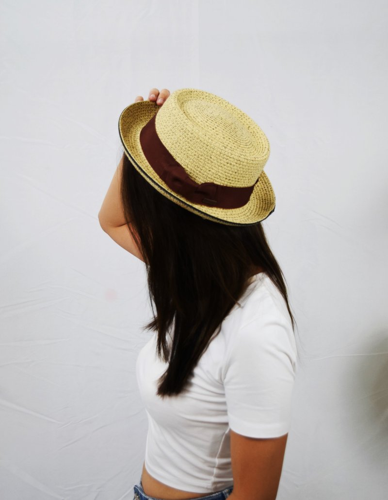 懒洋洋猪派帽-自然 - 帽子 - 纸 卡其色