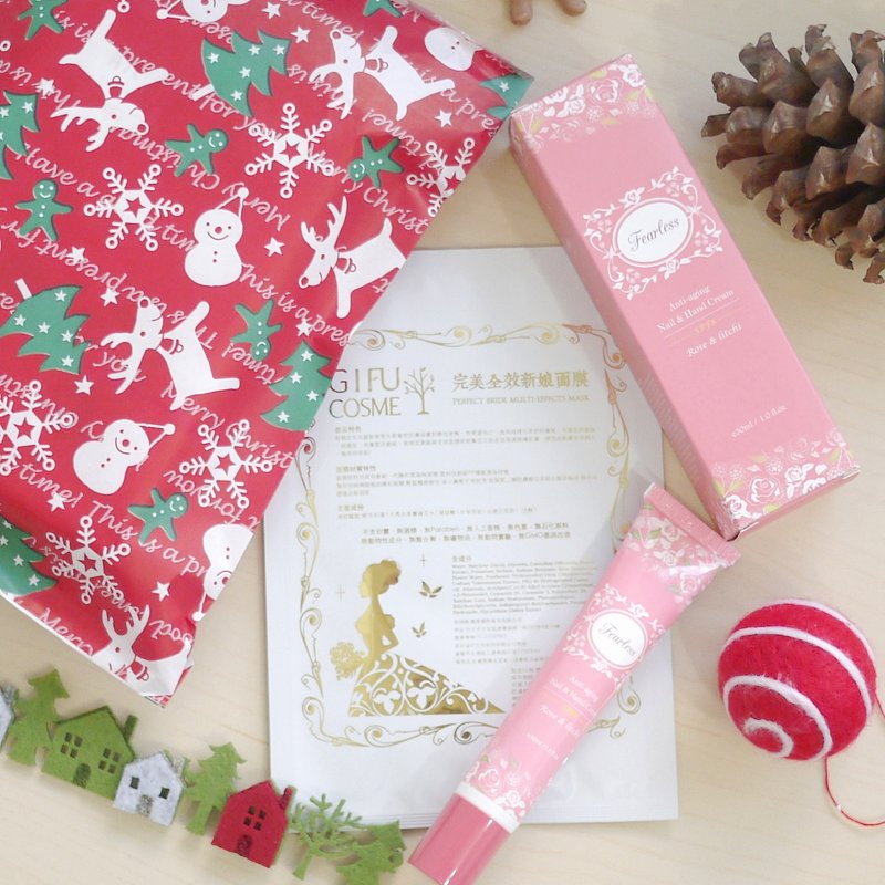 < 交换礼物 年节礼物 > 170交换礼物包＿完美全效新娘面膜x1+玫瑰荔枝抗老防晒保湿护手霜x1 - 防晒 - 其他材质 红色