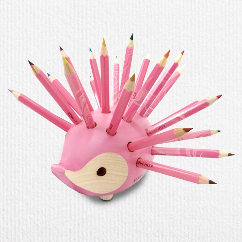 KOH-I-NOOR HARDTMUTH 光之山捷克色铅笔刺猬笔筒(小) –迷人粉红 - 笔筒/笔座 - 木头 粉红色