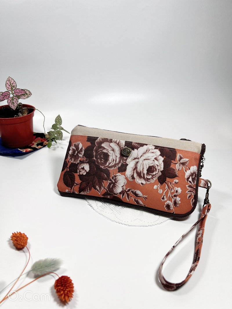 【焦糖玫瑰】三合一随身拉錬包/手机包/散步包 - 手提包/手提袋 - 防水材质 