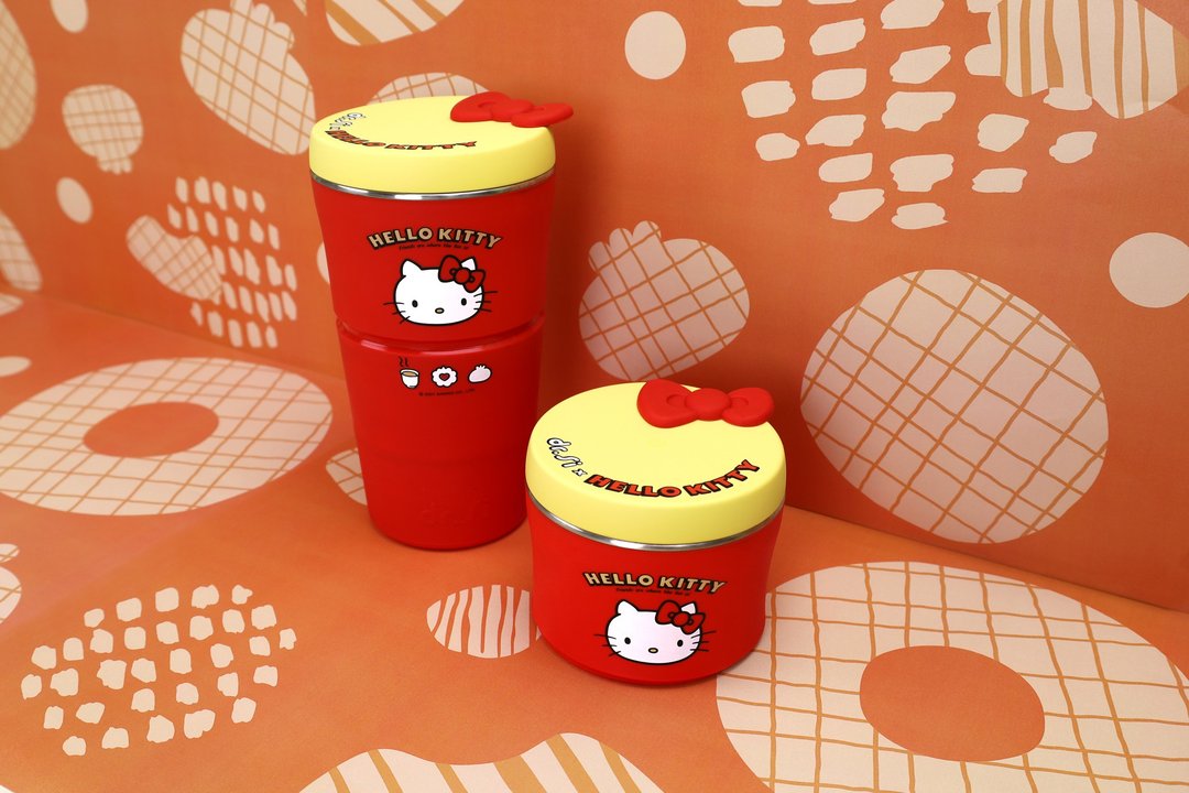 【Hello Kitty 复古美食巧力杯】折叠硅胶 环保杯 随行杯 三丽鸥 - 其他杯子 - 硅胶 红色