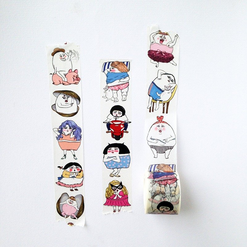 Eggheads 宽版3厘米纸胶带 - 纸胶带 - 纸 白色