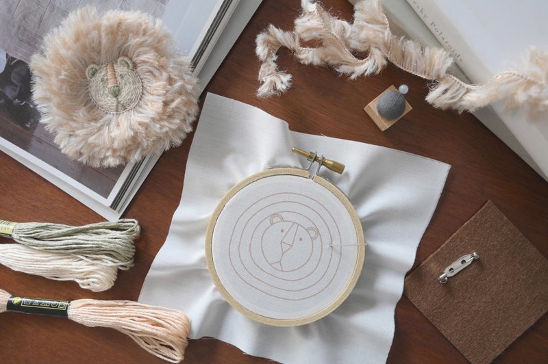 华丽的狮子别针刺绣体验 1人成团 新手ok文化币 - 编织/羊毛毡/布艺 - 棉．麻 