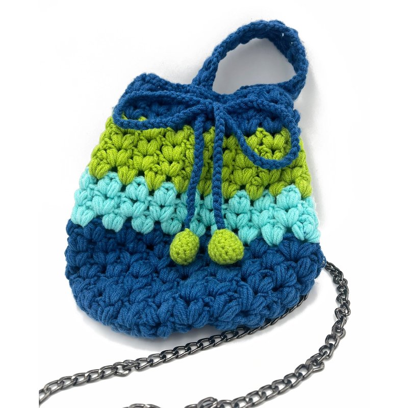 【2Waybag】海蓝三色手提肩链包 | 夏日 - 手提包/手提袋 - 棉．麻 多色