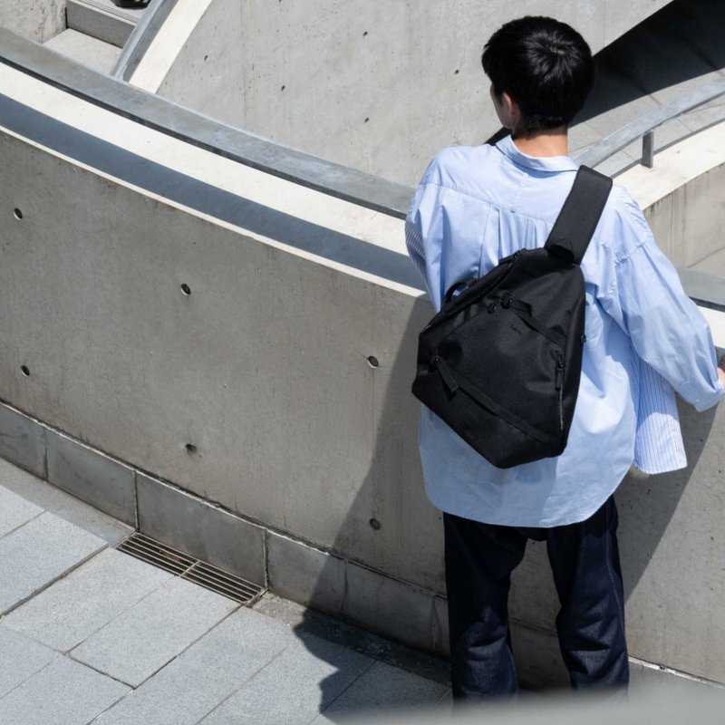 【fulcro】City系列-简约随身三角侧背包(delight M)(多色可选) - 后背包/双肩包 - 聚酯纤维 黑色