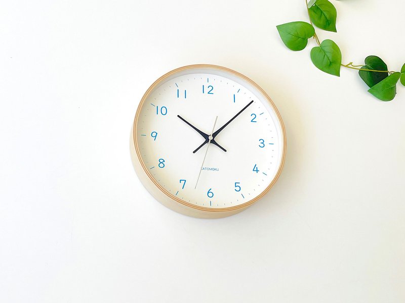 KATOMOKU plywood clock 22 M尺寸 浅蓝色 (km-121LB) 挂钟 日本 - 时钟/闹钟 - 木头 蓝色