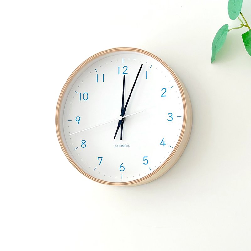 KATOMOKU plywood clock 22 M尺寸 浅蓝色 (km-121LB) 挂钟 日本 - 时钟/闹钟 - 木头 蓝色