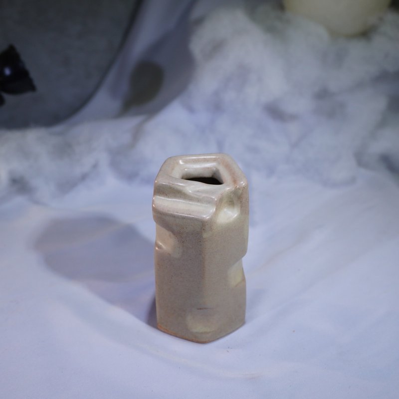 手作禅意陶板花瓶 - 花瓶/陶器 - 陶 蓝色