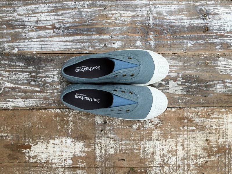 珊瑚蓝 FREE (剩下JAP23.0=EUR36) 迎接夏季/简单舒适 /帆布鞋/懒人/休闲鞋 国民休闲鞋台湾良品 Southgate 南登机口 - 女款休闲鞋 - 棉．麻 绿色