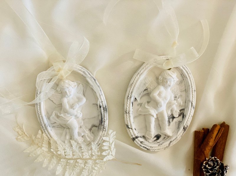 小天使 大理石纹 扩香吊饰 挂饰 结婚礼物 - 香薰/精油/线香 - 其他材质 白色