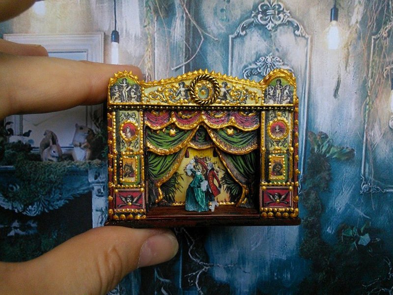 1:12 scale.Puppet show. Dollhouse miniature. - 玩偶/公仔 - 其他材质 